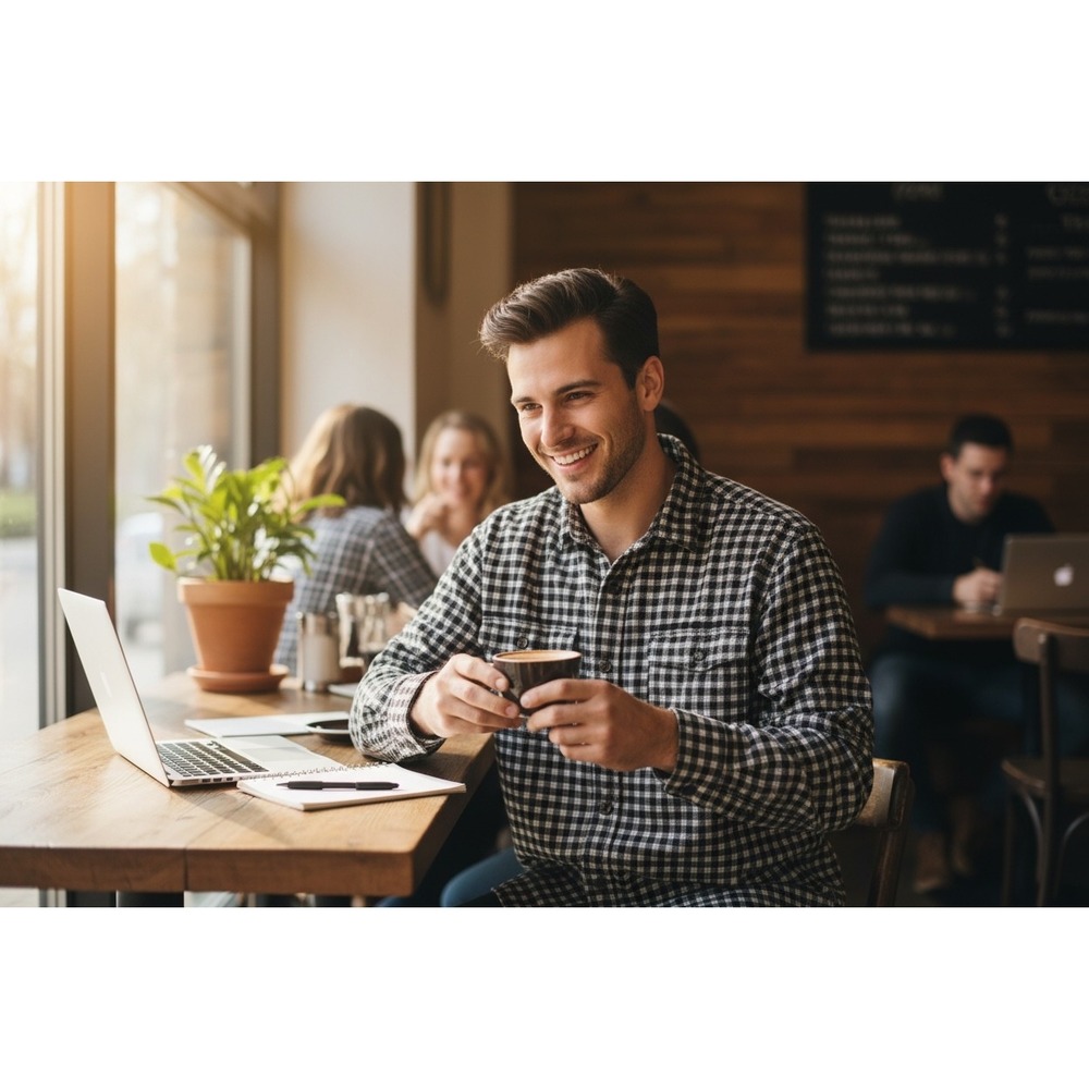 Moose Creek Mens XL Flannel Shirt Black White Plaid Long Sleeve Cotton Button Up